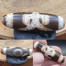 Old Tibetan Eyes Agate stone Dzi Bead Amulet BD-25-5 - £77.10 GBP