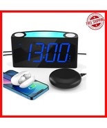 Extra Loud Bed Shaker Alarm &amp; Colorful Night Light for Hearing Impaired ... - $724.04 MXN