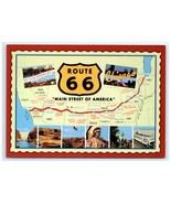 Map Route 66 Main Street LA to Chicago Postcard - $7.00