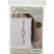 Tobin Stamped For Embroidery Pillowcase Pair 20&quot;X30&quot;-Heart Vine - £15.61 GBP