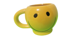 Small Teleflora Smiley Face Coffee Tea Cup Yellow Ceramic Mug 10 oz - £11.03 GBP