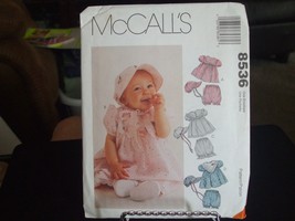 McCall&#39;s 8536 Infant&#39;s Dress, Hat &amp; Panties Pattern - Size S/M/L/XL (13-24 lbs) - £8.67 GBP