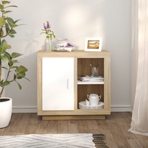 Sideboard White and Sonoma Oak - £61.47 GBP