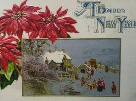 Vintage New Years Postcard John Winsch Silver Inset West McHenry Illinois 1912 - £11.31 GBP