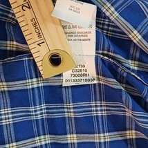 Chaps Men's Blue & Yellow Cotton Check Button-Down Collar Shirt Long Sleeve L image 7