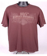 HARLEY DAVIDSON Motorcycles Shirt-L-Brown w White Stitching-105th-2008-B... - $639.60 MXN