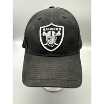 Reebok NFL Raiders Black Adjustable Baseball Cap Mens Hat Strap Back Shelf Wear - £13.61 GBP