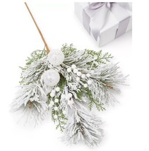 Holiday Lane Cozy Christmas Flocked Pine Needle Tree Pick C210327 - £11.83 GBP