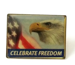 American Bald Eagle USA Flag Celebrate Freedom Patriotic Lapel Pin Stars Stripes - $8.99