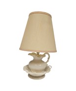 Vintage 70s Water Pitcher Wash Basin Ceramic Table Lamp 15&quot; Tall MCM Roo... - $939.05 MXN