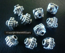 10 Ant silver pl 8mm  rope squared Tibetan jewelry spacer beads findings... - $2.92