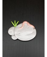 Handmade Clay Earthworm on Rock Magnet - $91.87 MXN