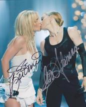 Signed Madonna &amp; Britney Spears Kissing Photo With Coa Autographed - £98.28 GBP