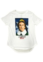 ELF CURRENT MOOD White Screen Print Short Sleeve Tee Shirt Juniors XS New - $11.53