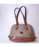 Vintage DOONEY &amp; BOURKE All Weather Leather dome satchel bag taupe brown... - £51.54 GBP