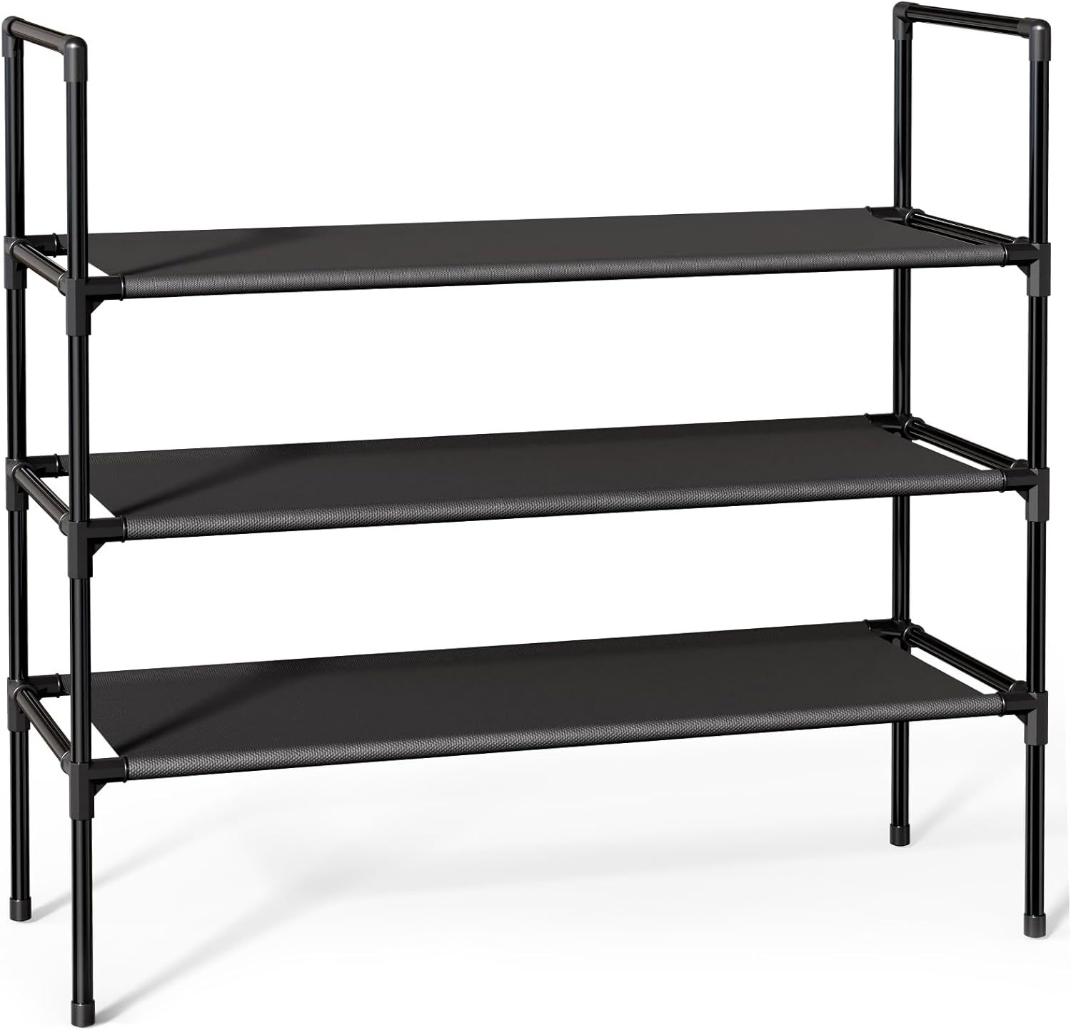 Shoe Rack: X-Large Shoe Organizer, 3-Tier Shoe Storage Rack, Black,, And... - $38.98
