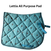 Lettia All Purpose Turquoise English Saddle Pad Monkeys!  USED image 2