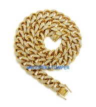 Collier 55.9cm Long Maillon Cubain 18mm Large Chaîne avec Boîte Verrou F... - £52.32 GBP