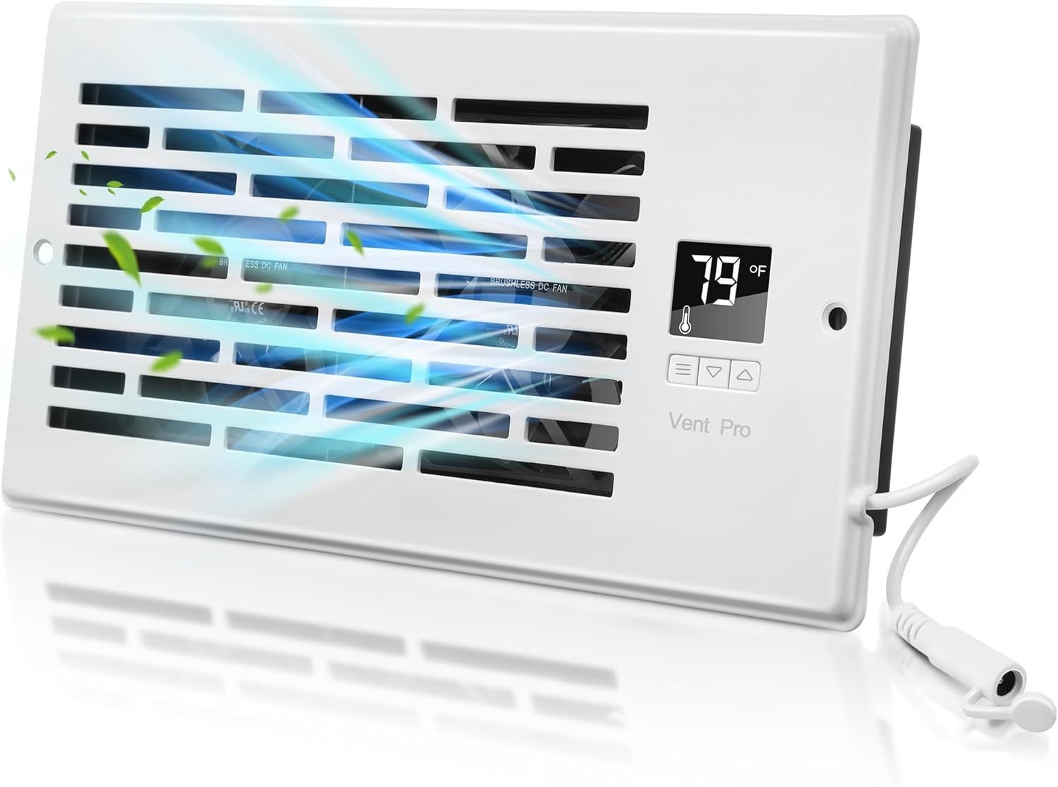 Saillong Smart Quiet Register Booster Fan With Intelligent Thermostat, 1... - $35.99