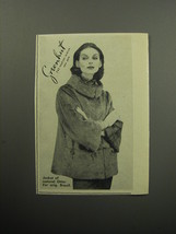 1957 Grenhut Fur Coat Advertisement - Jacket of natural Otter Fur orig. ... - $18.49