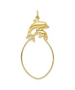 10K Yellow Gold Dolphin Charm Holder - €221,37 EUR