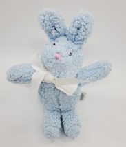 Mud Pie Bunny Rabbit Blue Baby Chime Rattle Sherpa Soft Plush 9&quot; Lovey Toy B96 - $12.99