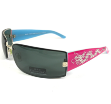 Coco Song Sonnenbrille COME ON Col.1 Blau Pink Quadrat Rahmen mit Grün Gläser - £69.78 GBP