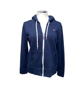 Tommy Hilfiger Navy Blue Full Zip Long Sleeve Drawstring Hoodie Size Medium - $27.81