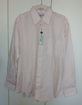 MODENA MEN&#39;S PALE PINK COTTON/POLYESTER LS DRESS SHIRT-NWT-NICE - $28.00