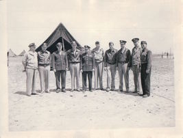 Vintage Military Men Possessing In Front Of Tent WWII 1940s - £5.49 GBP