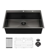 Gunmetal Black Kitchen Sink 30x22 Inch Stainless Steel - $5,730.70 MXN