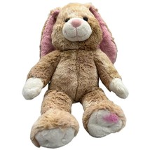 Build a Bear Cinnamon Pink Ear 15&quot; Easter Rabbit Plush Brown Tan Swirl P... - $14.95