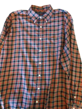 Daniel Cremieux Button Down L/S Shirt Men L Casual Plaid Red Blue Italia... - $11.50