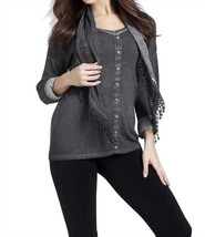 Angel front-to-back top w/ scarf in Gray - size M - $58.41