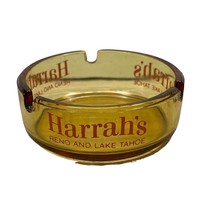 Vintage Harrahs Hotel and Casino Ashtray Amber Glass Reno Lake Tahoe Nevada - £11.26 GBP