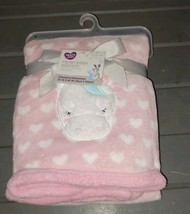 New Parents Choice Walmart Pink White Unicorn Hearts Plush Fleece Baby B... - $59.99