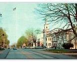 Main Street View Newtown Connecticut CT UNP Chrome Postcard L18 - $3.51