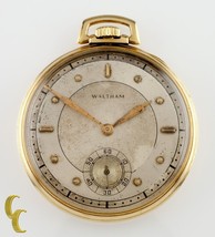 Waltham Colonial R Open Face 14k Yellow Gold Vintage Pocket Watch Size 12 - $883.57