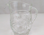 Vintage Anchor Hocking Star of David Clear Heavy Glass 5.25&quot; Creamer Pit... - $11.63