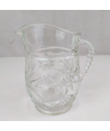 Vintage Anchor Hocking Star of David Clear Heavy Glass 5.25&quot; Creamer Pit... - £9.13 GBP