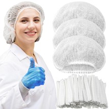 Yahenda 1000 Pcs Disposable Bouffant Caps Bulk 21 Inches Disposable Caps, White - £43.66 GBP