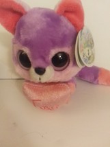 Aurora Valentine YooHoo Friends Foxy 5 Inch Pink and Purple Fox with Heart  - £19.53 GBP