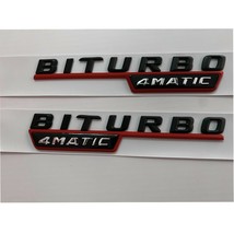 Red BITURBO 4Matic Decal for A CLA C GLA W176 W117 W205 Side Vent Badges... - $22.23