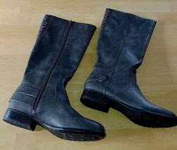 LIFE STRIDE SOFT SYSTEM LADIES GRAY TALL BOOTS-9.5W-WORN ONCE-CUTE-16&quot; H... - $24.00