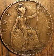 1916 Uk Gb Great Britain One Penny - £1.36 GBP