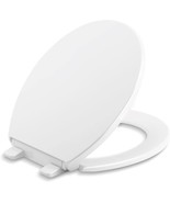 Round Toilet Seat With Grip-Tight Bumpers, Quiet-Close Seat,, Attach Har... - £24.89 GBP