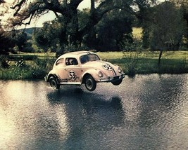 The Love Bug Herbie VW Beetle No 53 in flight zooms across river 8x10 inch photo - £7.79 GBP