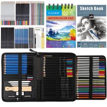 74 Drawing Sketching Kit Set - Pro Art Supplies With Sketchbook &amp; Watercolor Pap - £31.96 GBP