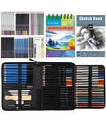 74 Drawing Sketching Kit Set - Pro Art Supplies With Sketchbook &amp; Waterc... - $38.99