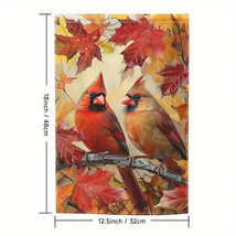 New Northern Cardinals Fall Autumn Garden Flag 12&quot;X18&quot; Welcome Double Sided - £4.57 GBP